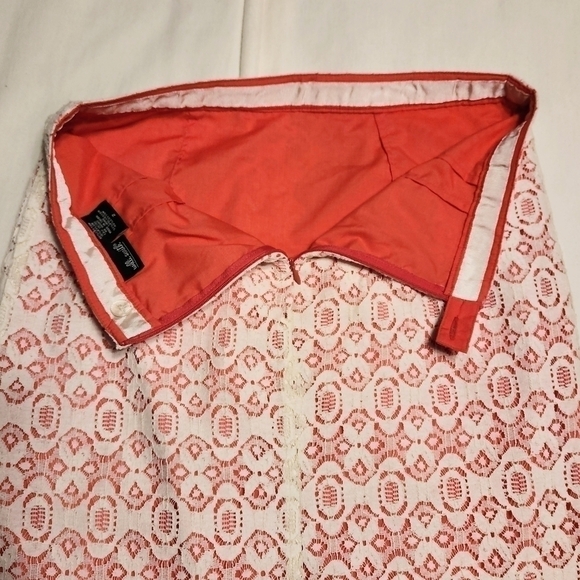 Willi Smith Beige Geometric Lace Pencil Skirt Size 2 - Picture 8 of 12